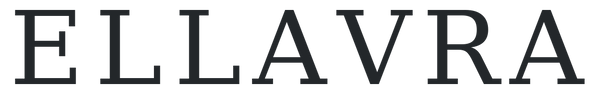 Ellavra wordmark in charcoal on a transparent background